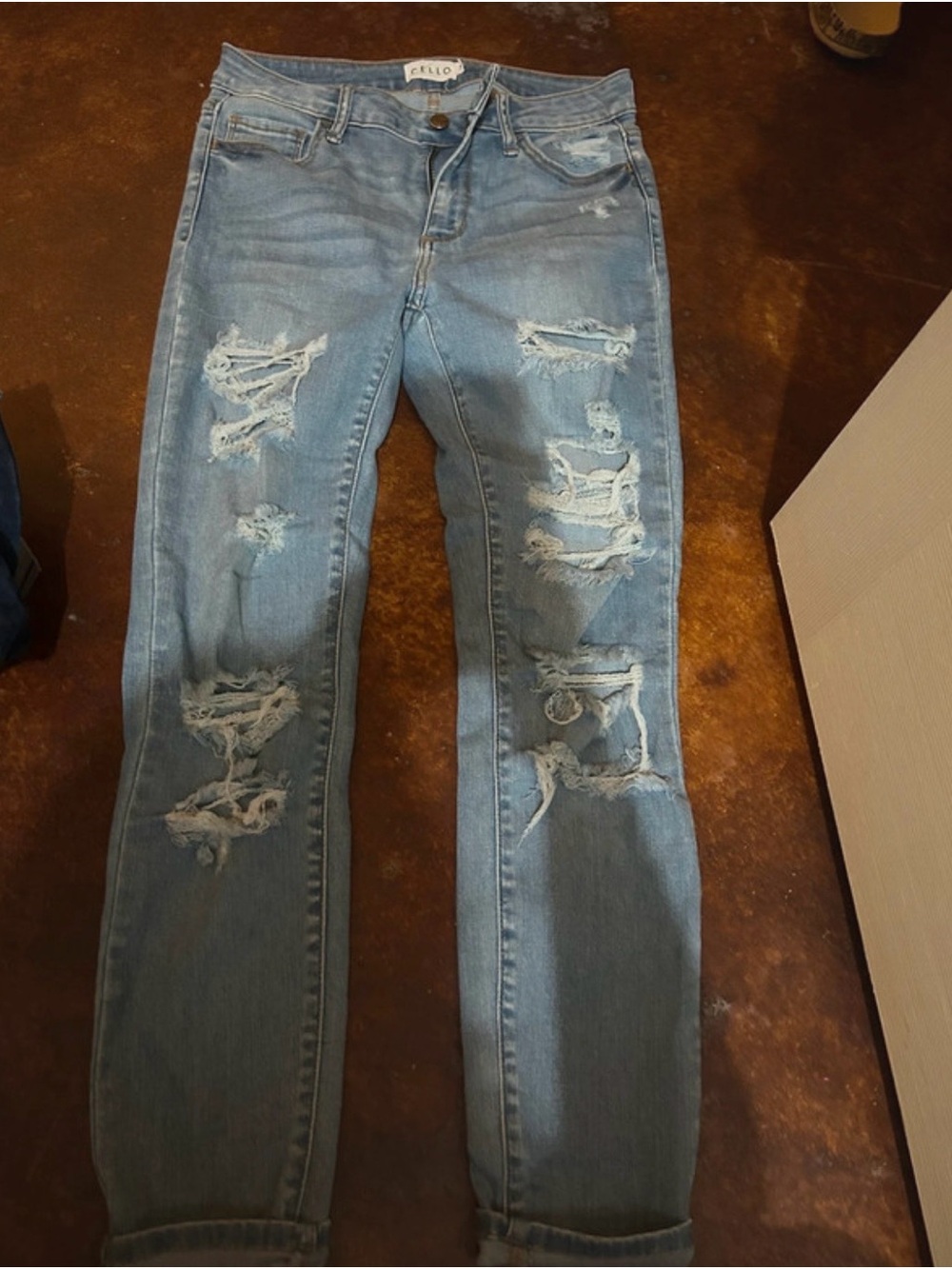 Cello Light Blue Ripped Skinny Jeans